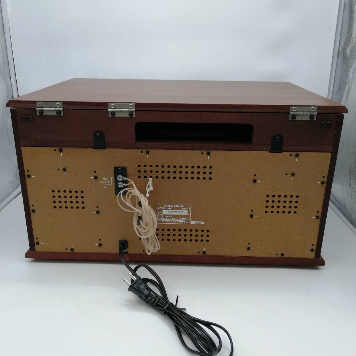 y2644 COLUMBIA コロムビア GP-38 マルチプレーヤー レコード CD ラジオ カセット 2003年製 中古品 卓上型ステレオシステム 通電確認済みの画像7