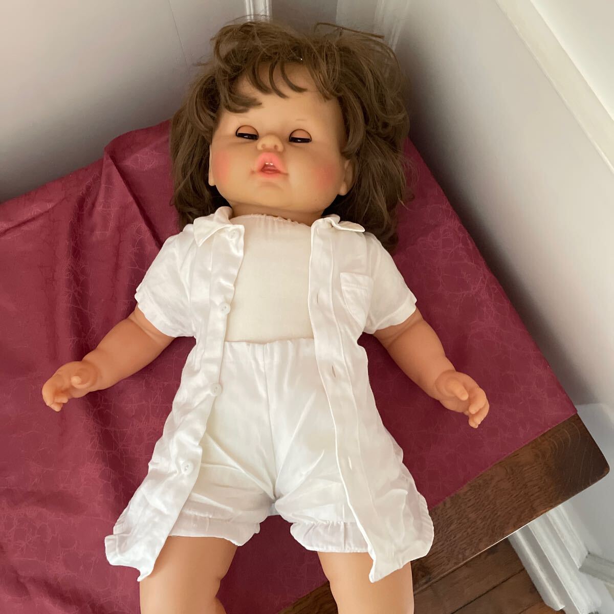 ドイツ製　ZAPF ザップ 人形　抱き人形　スリープアイ　ソフトビニール+綿入り布　約63cm　グランパパ　で購入_画像5