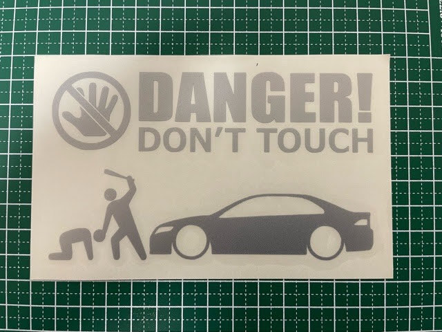 A)HONDA_ACCORD_アコード_CL7_ユーロR_EUROR DANGER DON'TTOUCH セキュリティステッカー シール_画像3