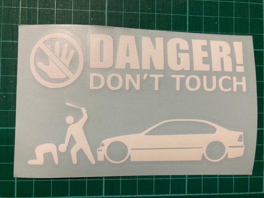 A)BMW_E46_3Series_セダンsedan_MスポーツMsports_前期 DANGER DON'TTOUCH セキュリティステッカー シール_画像2