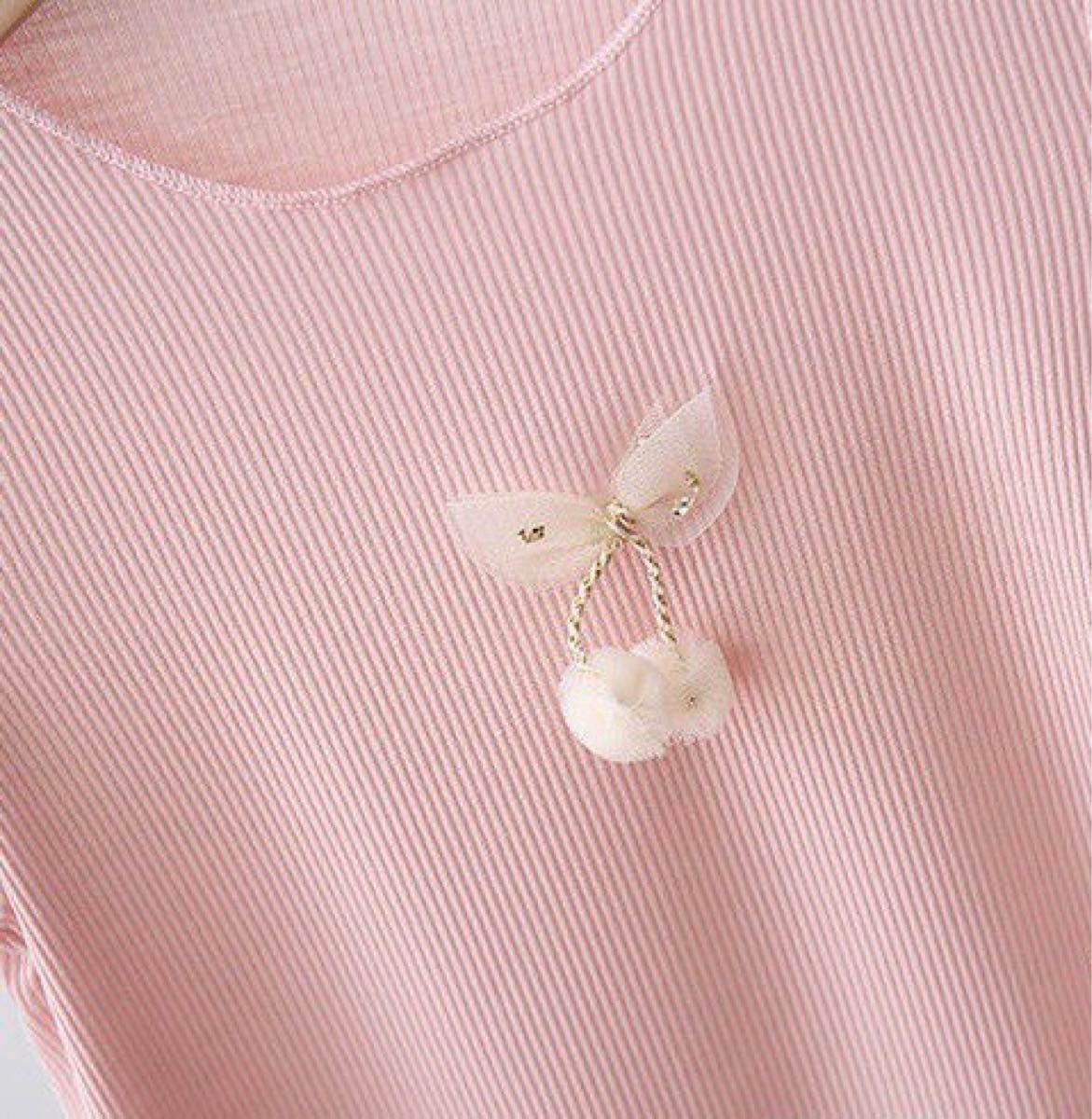 半袖Tシャツ キッズ 子供 女の子 かわいい さくらんぼ ピンク 110