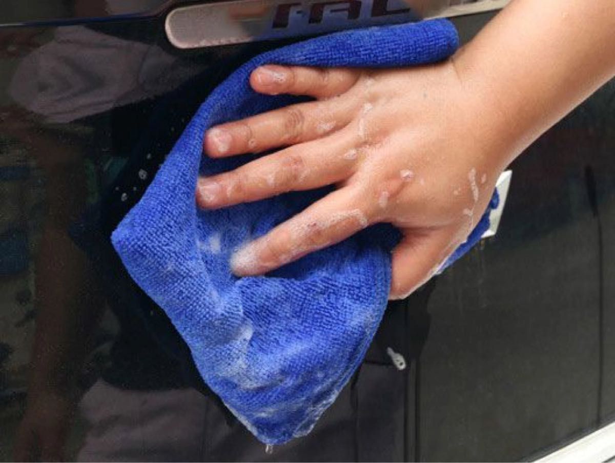 匠の布洗車タオル 拭き取りクロス マイクロファイバークロス 20枚 コンパクト サイズ 30cm×30cm吸水 速乾 青