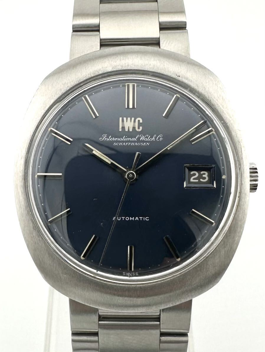 IWC 815 オーバル デイト ブルー 自動巻き時計_画像1