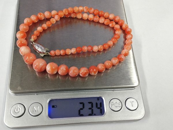 0402L100ps.@.. coral necklace box attaching approximately 23.4g