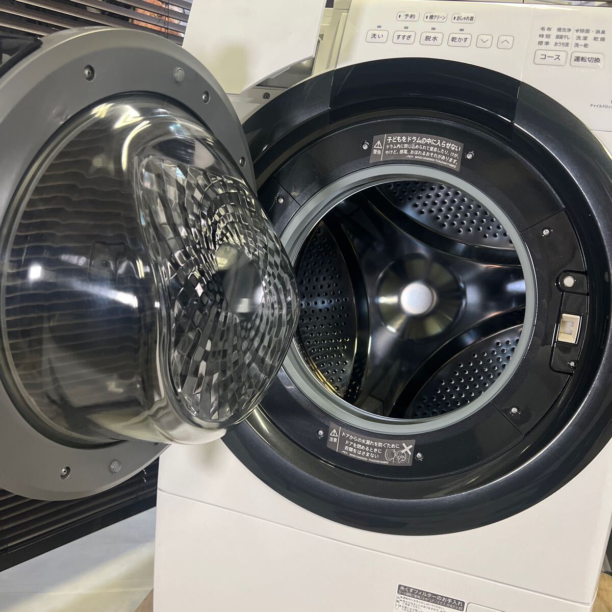 中古美品 ◆SHARP シャープ◆2021年製 ドラム式 洗濯乾燥機 ES-S7F-WL 洗濯7kg 乾燥3.5kg ヒーターセンサー乾燥 ホワイト系 左開きの画像3