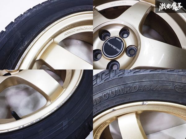 スバル純正 RAYS製 FORGED 鍛造 モノブロック 17インチ 7J +55 5穴 PCD100 225/45R17 4本 スタッドレス タイヤ付 インプレッサ レガシィ