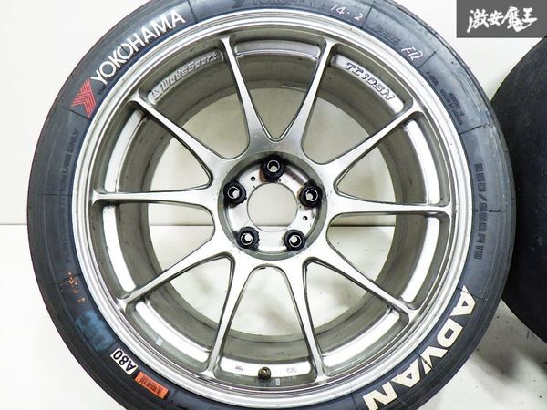 売り切り Weds ウェッズ WedsSport ウェッズスポーツ TC105N 18インチ 9.5J +10 5穴 PCD114.3 ホイール アドバン 250/660R18 Sタイヤ GT-Rの画像2