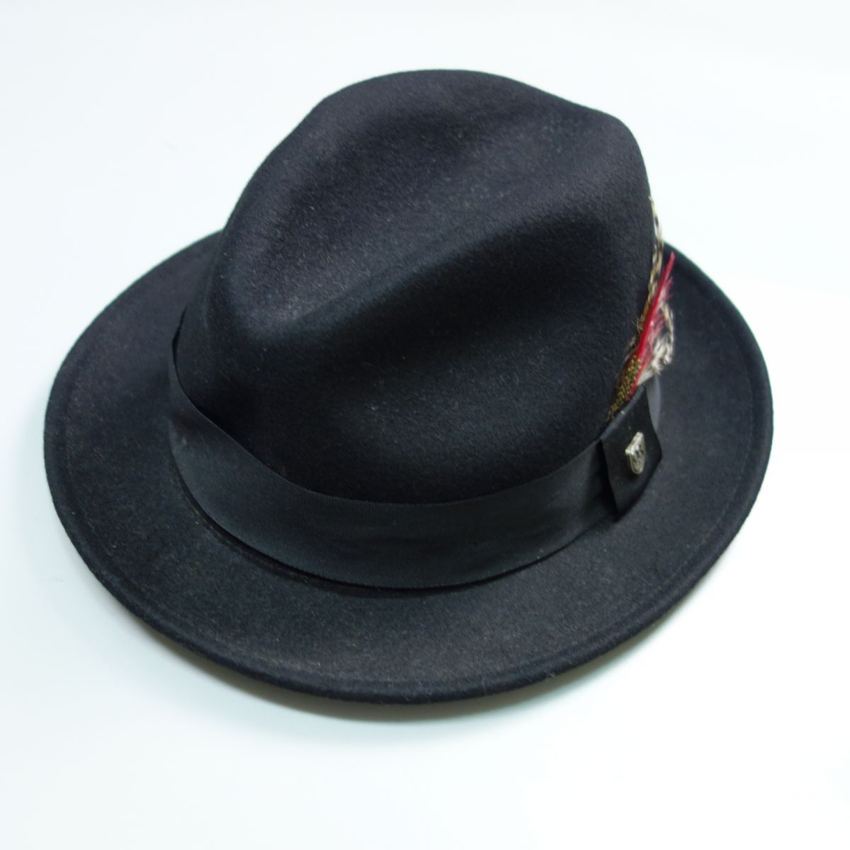 美品 ブリクストン BRIXTON フェドラ ハット 帽子 中折れ ウール 黒 メンズ 7 1/2 60cm_画像1