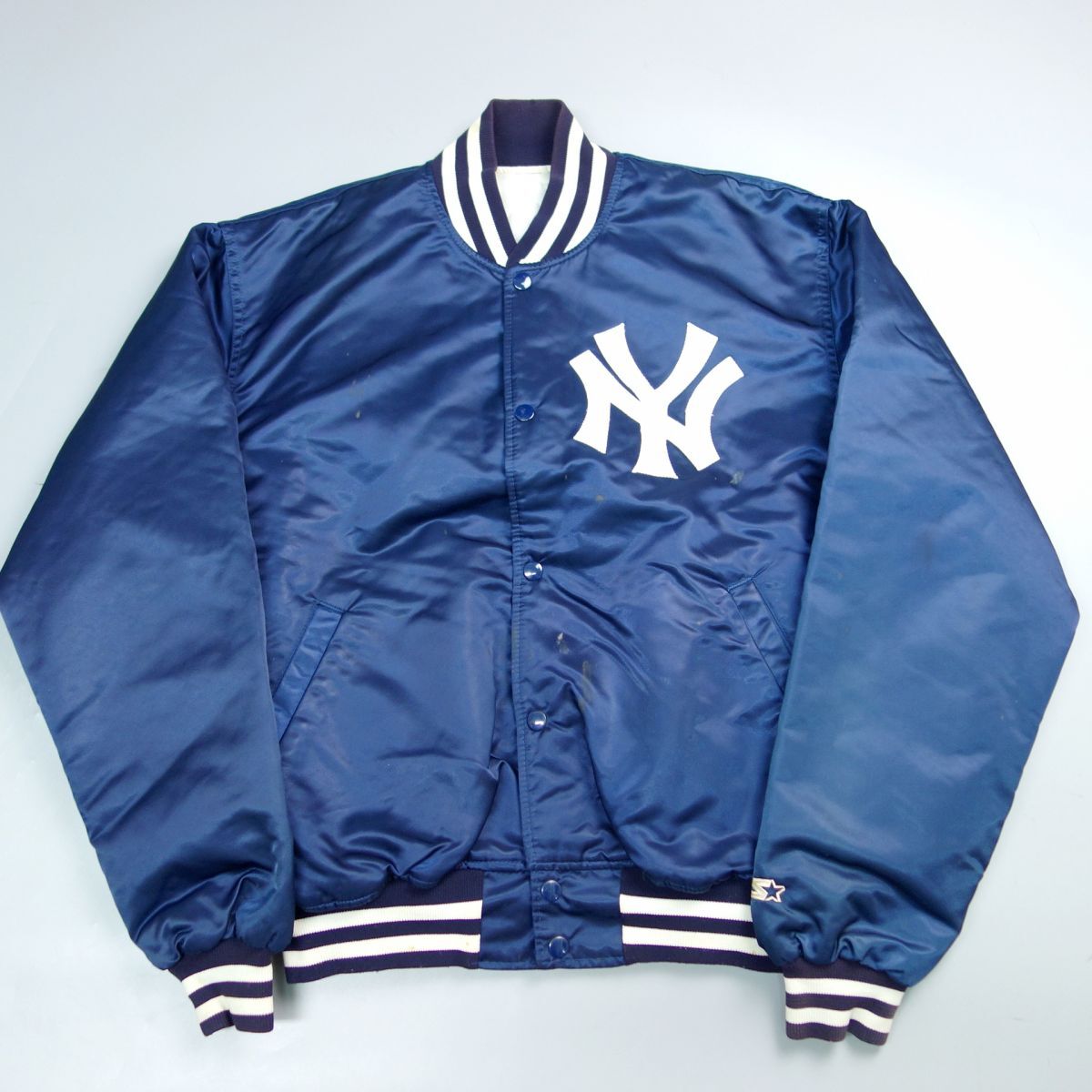 90s 90年代 ニューヨークヤンキース USA製 スターター 中綿ナイロンスタジャン ジャケット ブルゾン L メンズ_画像1