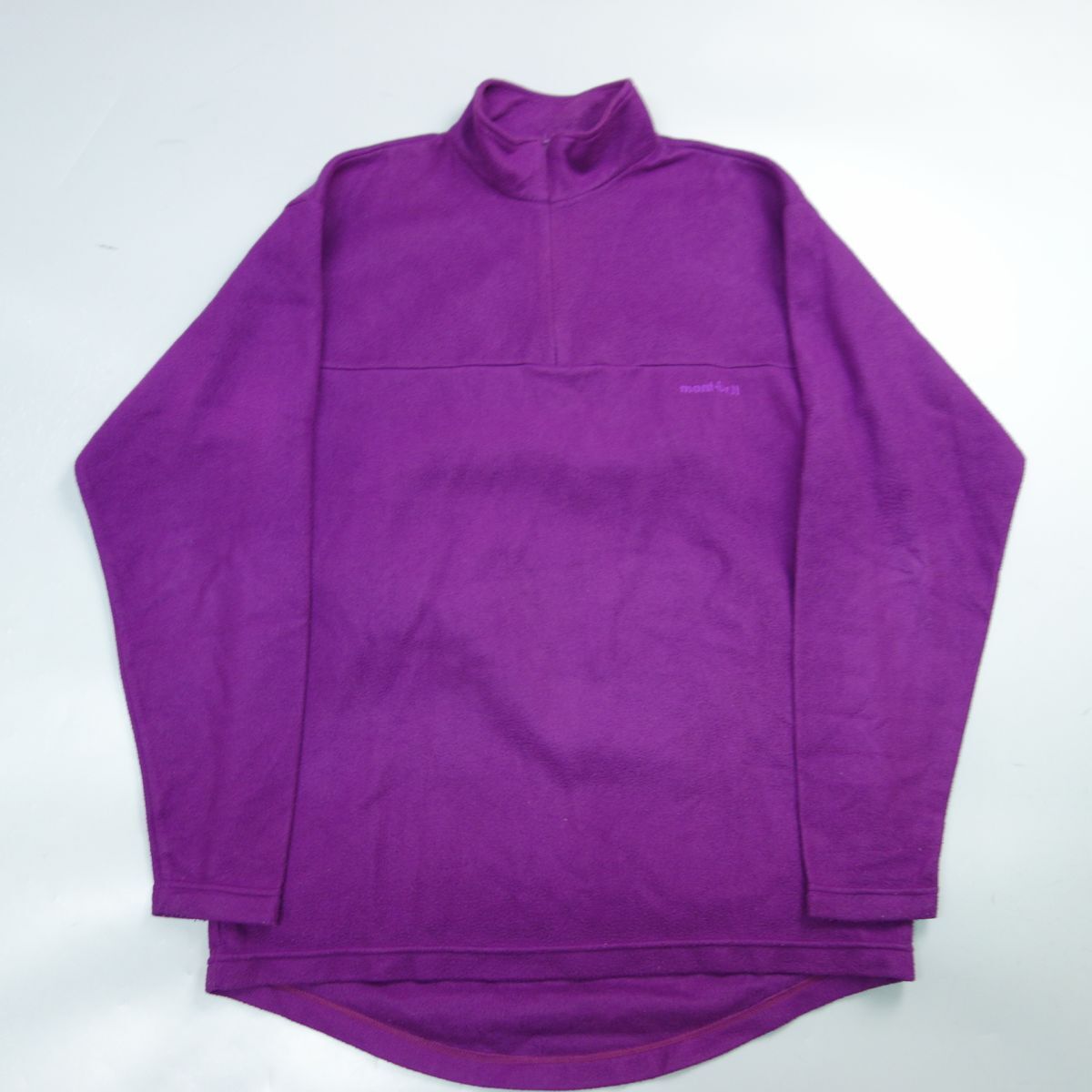 モンベル mont-bell シャミース フリース ハーフジップシャツ 紫 メンズ L アウトドアの画像1