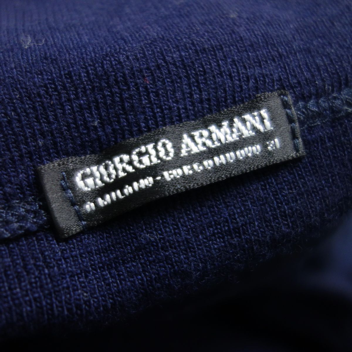 美品 90s イタリア製 ジョルジオアルマーニ ウール 長袖シャツ ニット セーター ネイビー メンズ 50 ヴィンテージの画像6