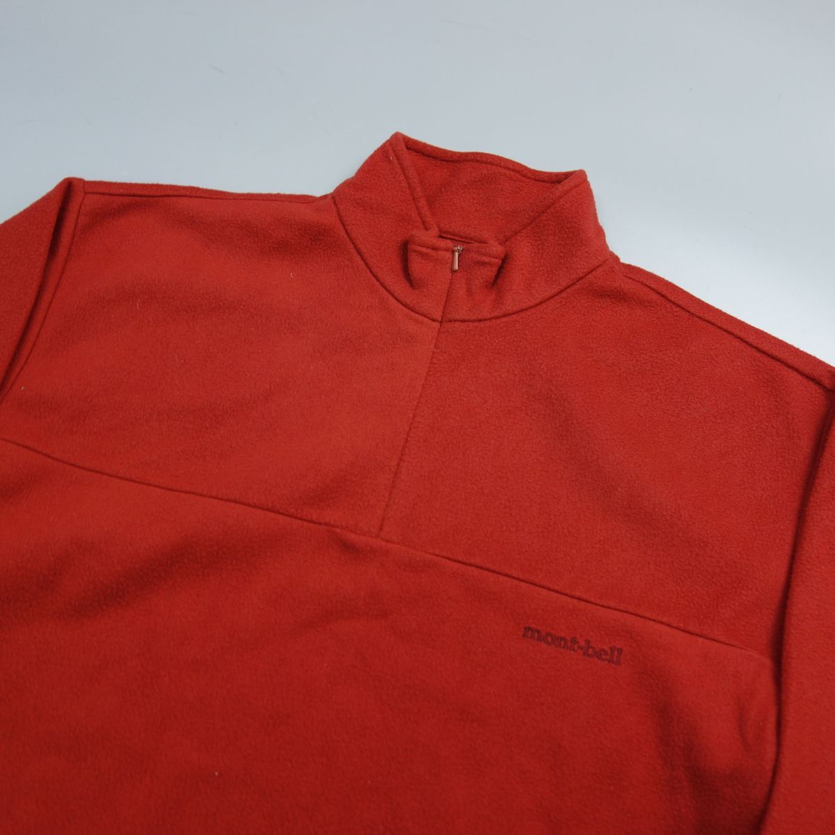 モンベル mont-bell シャミース フリース ハーフジップシャツ 赤系 メンズ L アウトドア_画像2