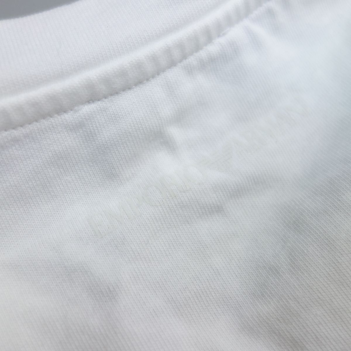 EMPORIO ARMANI エンポリオアルマーニ ロゴラインストーン 半袖Tシャツ カットソー 白 メンズ S_画像4