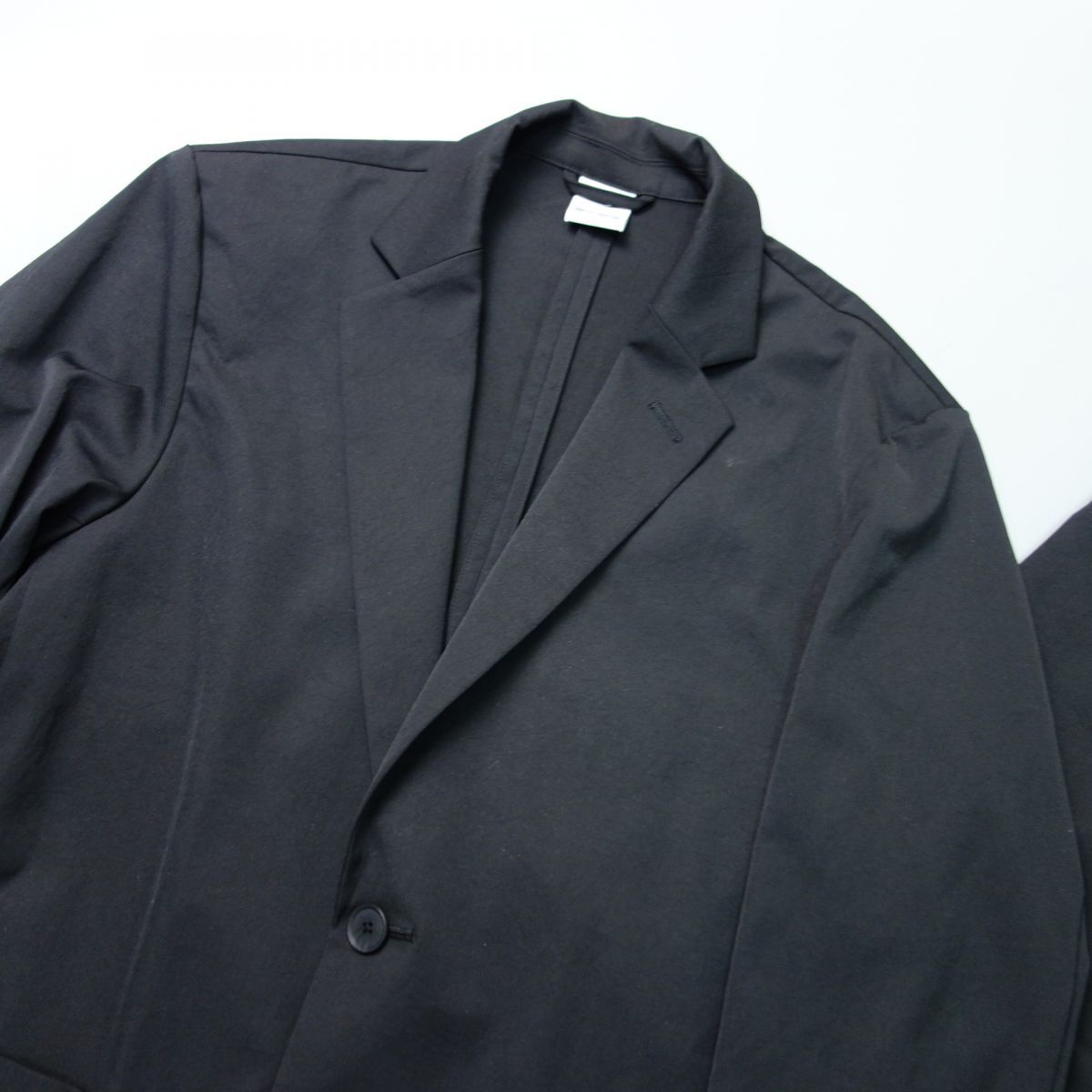 美品 ティゴラ TIGORA SOLOTEX ストレッチ シングルスーツ セットアップ 黒 メンズ Sの画像2