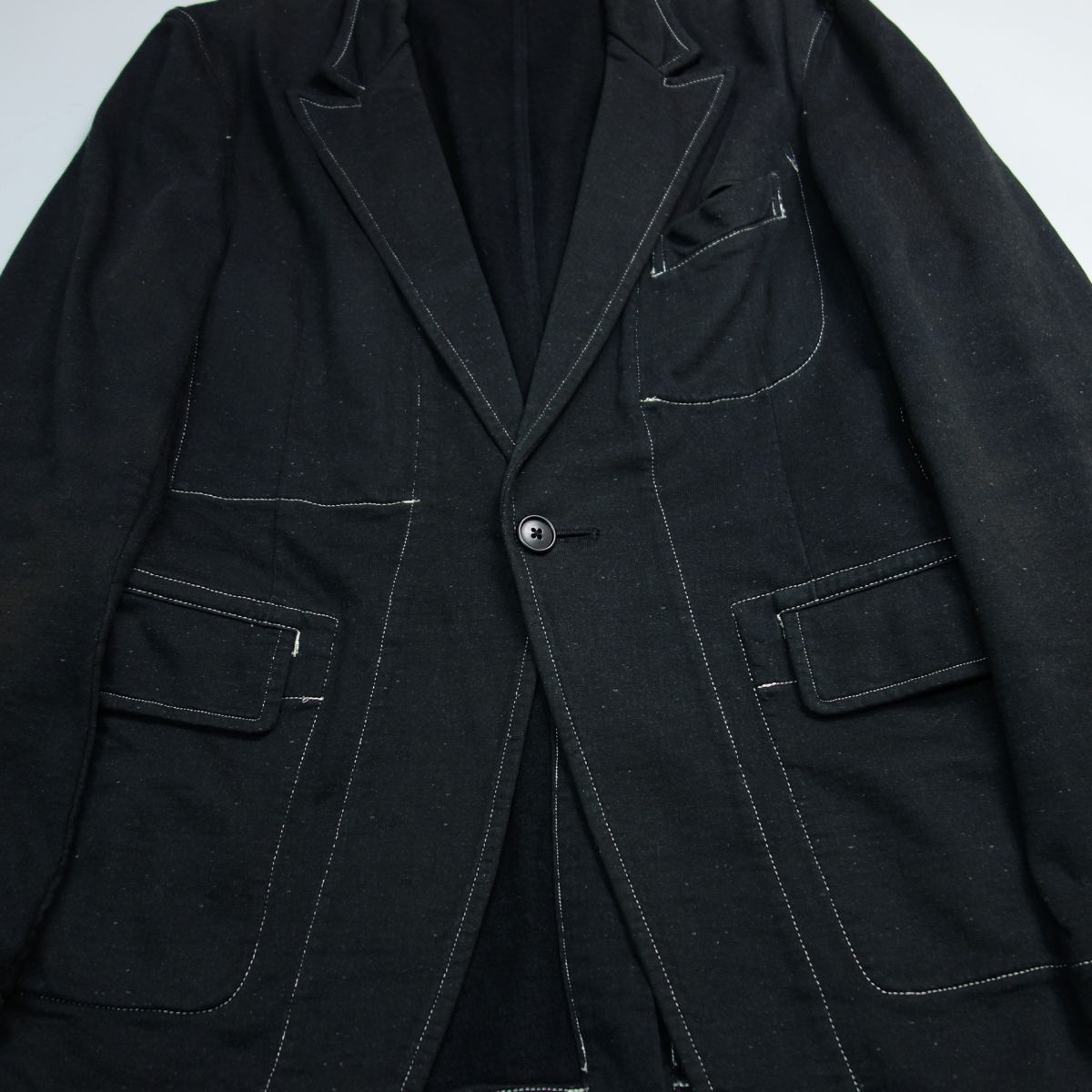 Y’s for men yohji yamamoto ワイズフォーメン ヨウジヤマモト 製品染 ステッチデザインジャケット 3 メンズ ブラック MC-J09-012の画像4