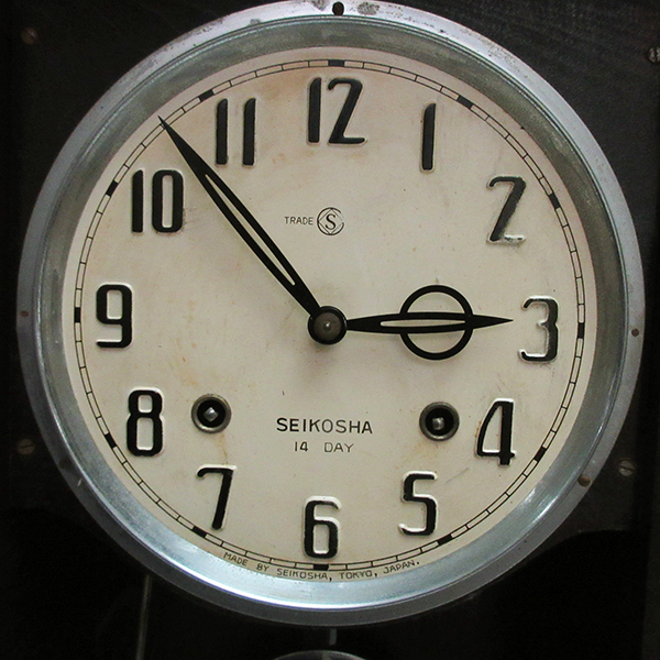 稼働品■SEIKOSHA 精工舎 ゼンマイ式 振り子時計 柱時計 木製 ビンテージ 昭和レトロ モダンの画像9