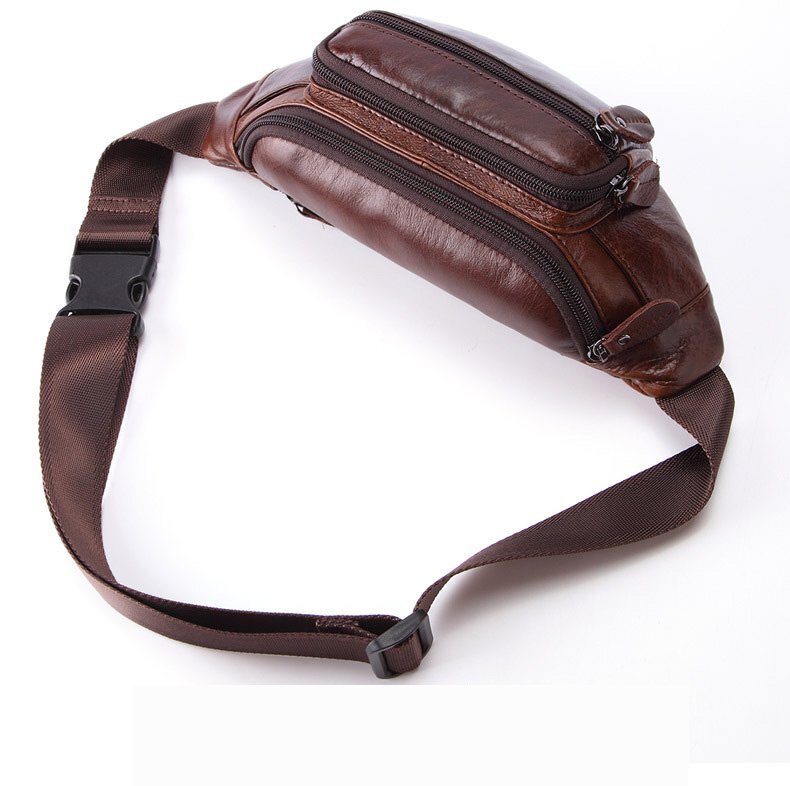  usually using belt bag body bag men's oil wax cow leather original leather waist bag shoulder bag work business trip 