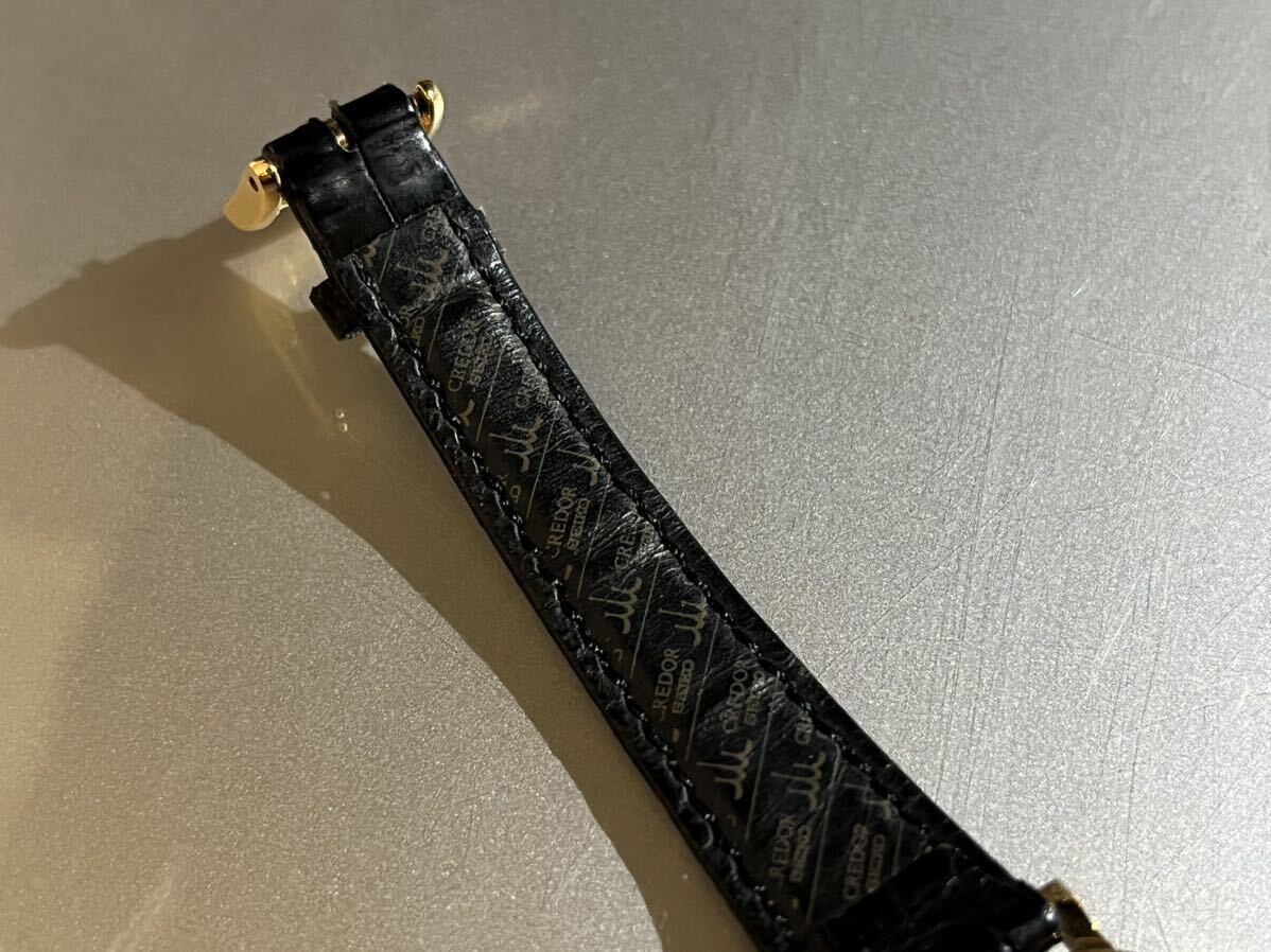 1円スタート！【不動品】　セイコー　SEIKO クレドール　k18 750 金無垢　レディース　革ベルト　腕時計　