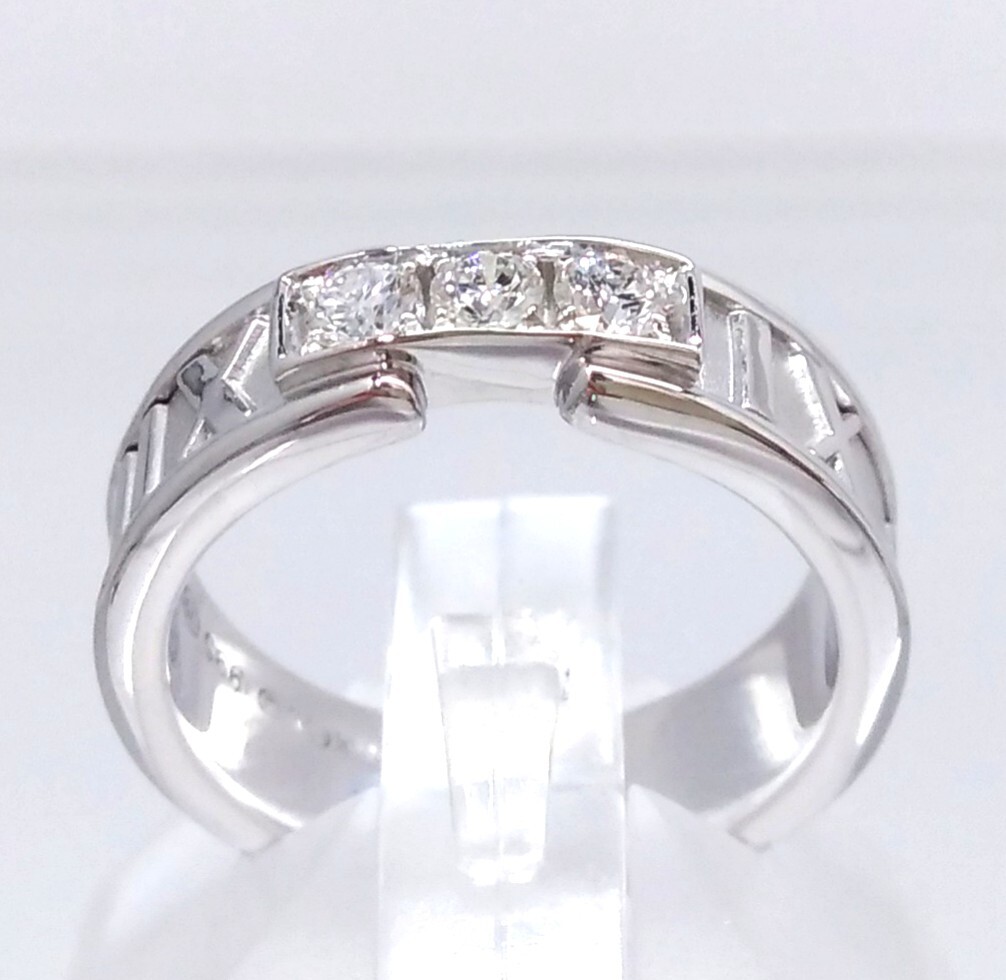 定番のお歳暮&冬ギフトの商品をすべ 【新品仕上げ済】 TIFFANY&Co. ティファニー K18 アトラス 3Pダイヤ リング 約8号 6.3g ホワイトゴールド
