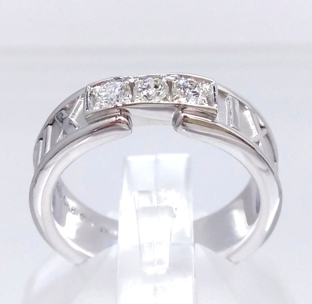 [ new goods finishing settled ] TIFFANY&Co. Tiffany K18 Atlas 3P diamond ring approximately 8 number 6.3g