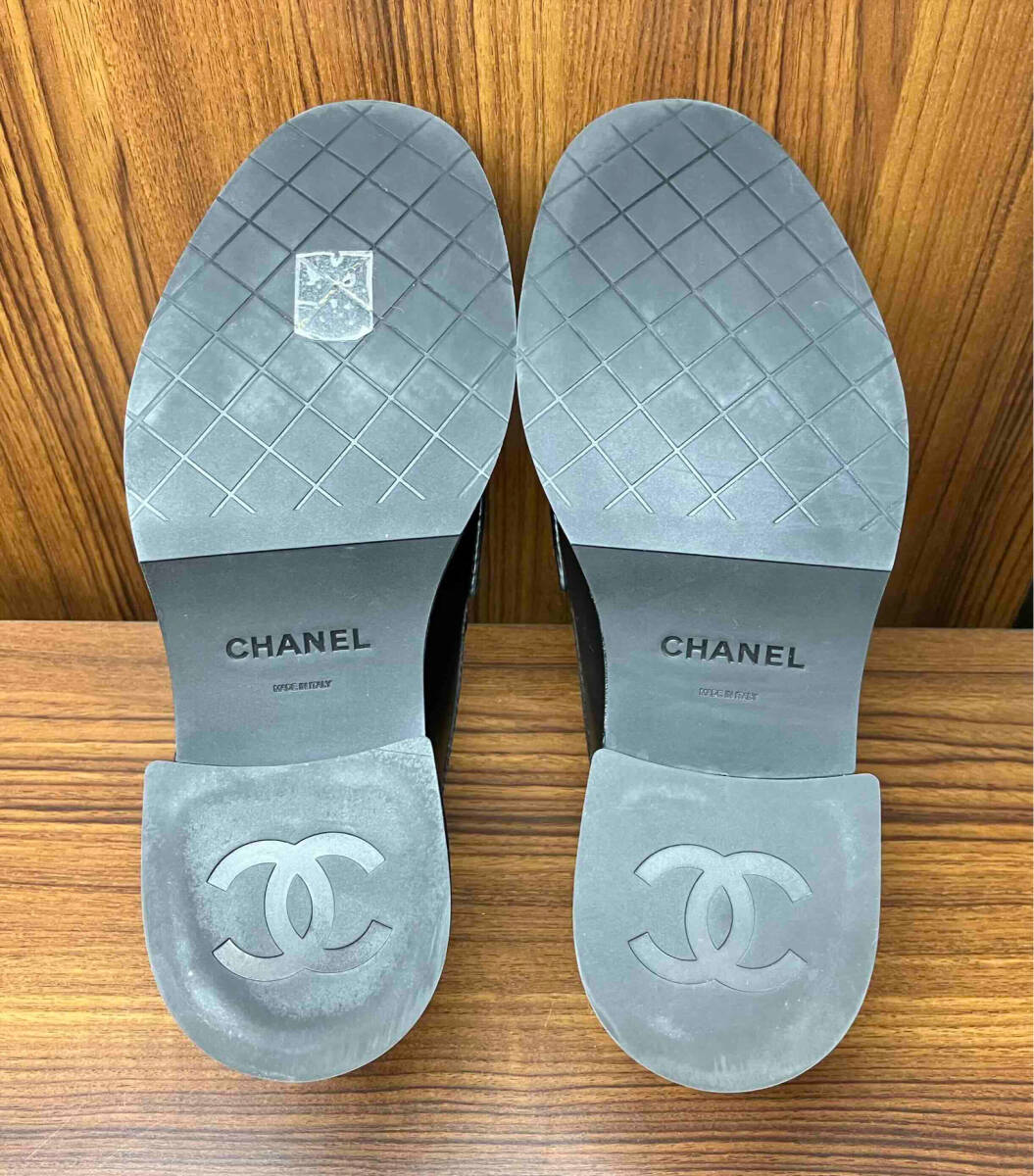 CHANEL シャネル G39206 厚底ローファー ココマーク ブラック レザー サイズ36 1/2 C レディース ファッション靴_画像3