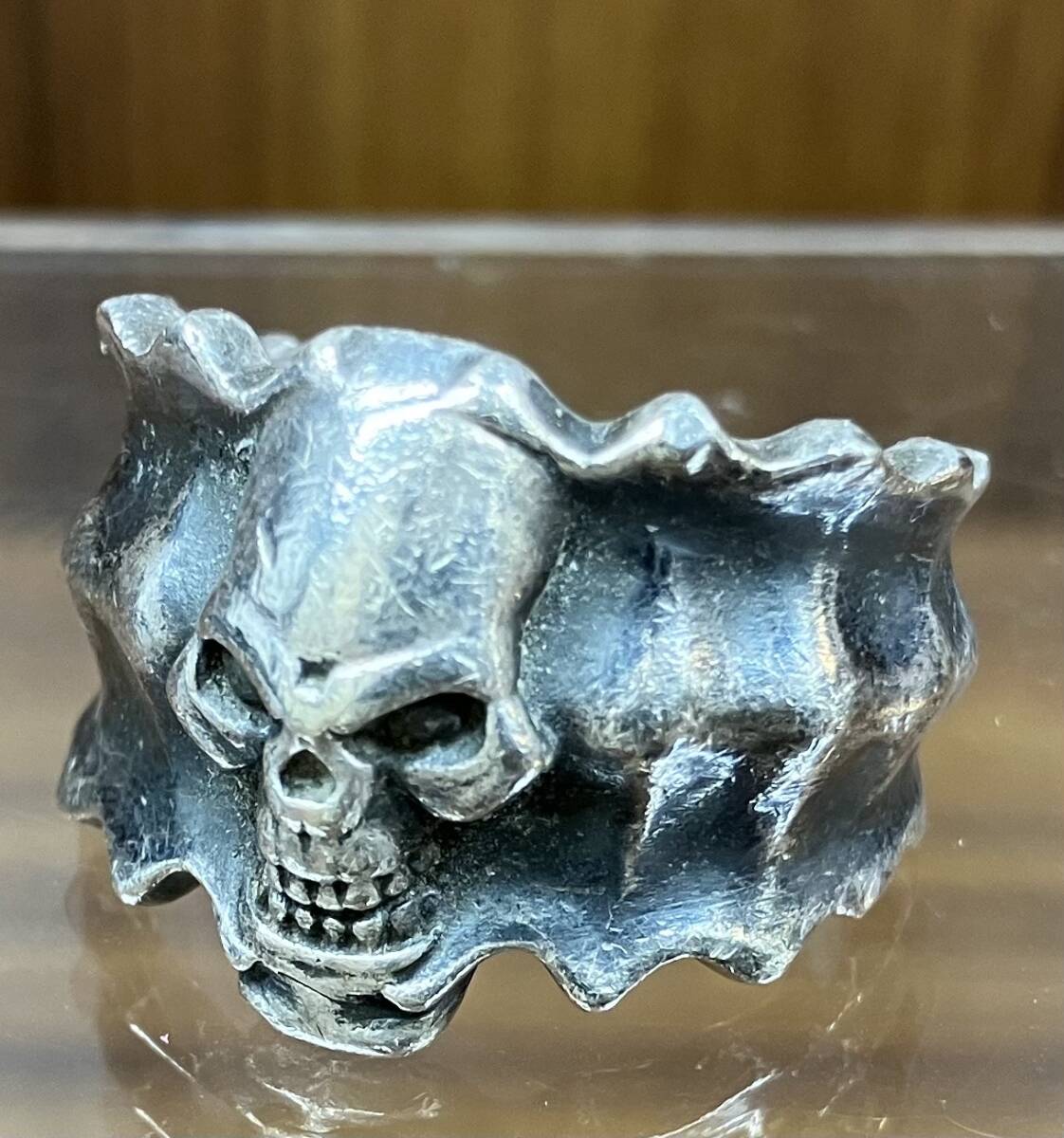  серебряный Skull кольцо SV 925 кольцо каркас мужской 21.5 номер 