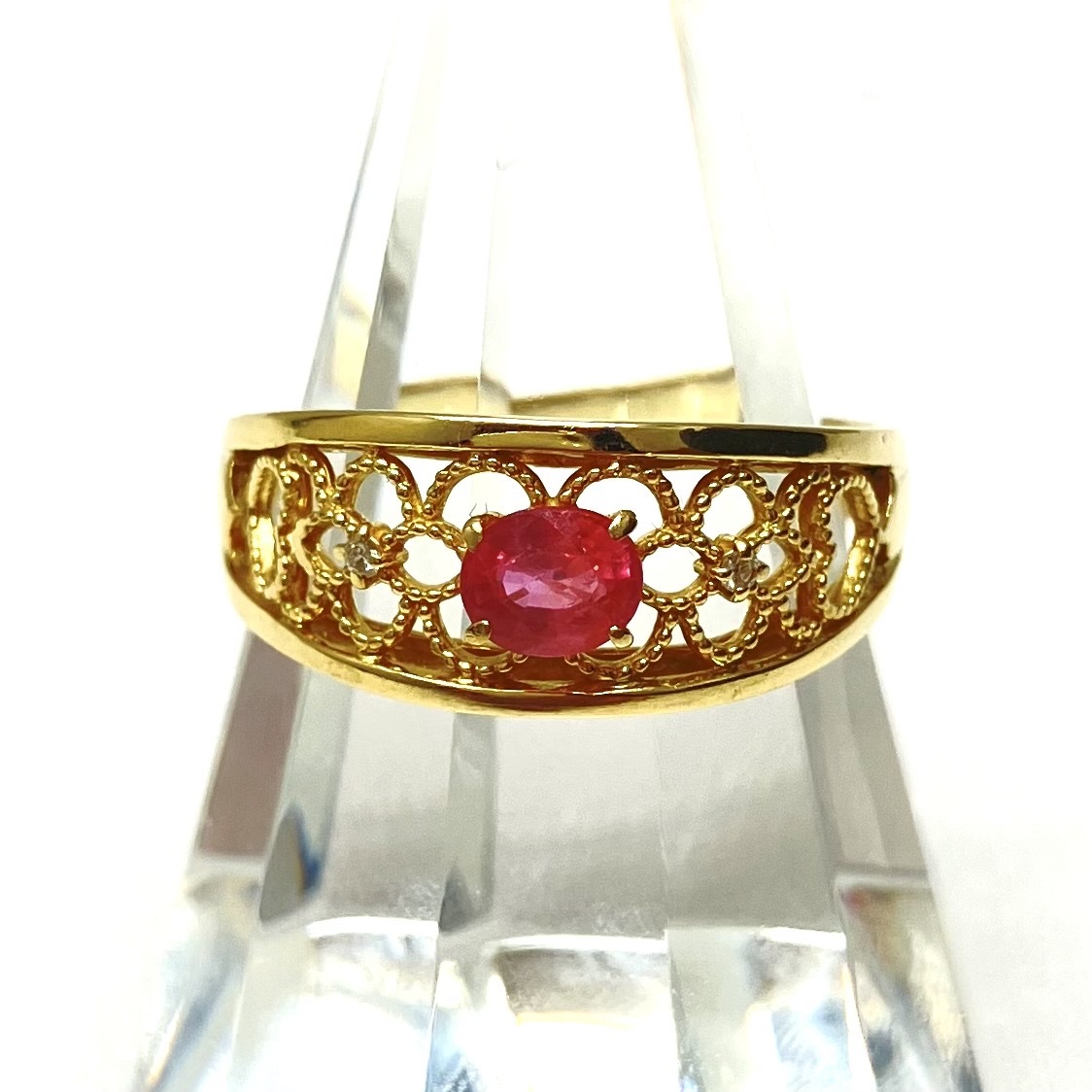 K18 #21/ダイヤ0.02ct/4.0g リング