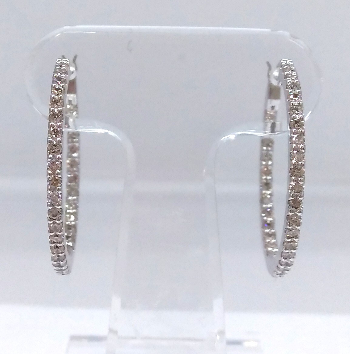 K18WG ダイヤモンド 0.35ct×2 ピアス 約4.5g_画像1