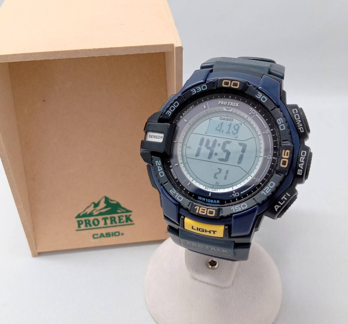 CASIO PROTREK PRO-270-2 腕時計 カシオ プロトレック トリプルセンサー タフソーラー ブラック ネイビーの画像1