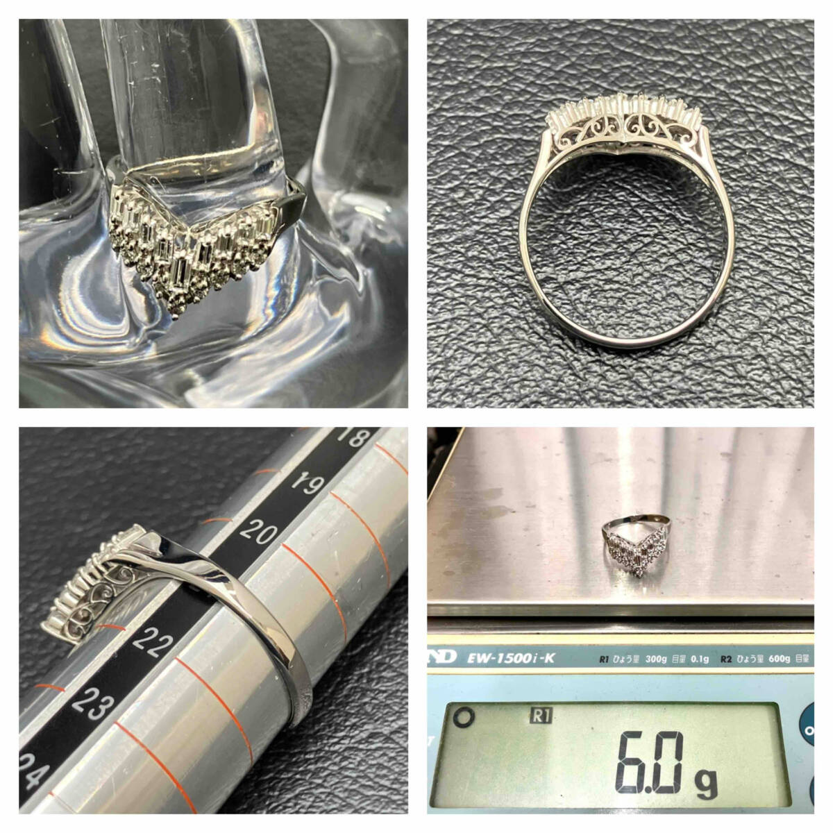 新品仕上済み ダイヤ 0.70ct デザイン リング Pt900 21号 6.0g プラチナ 指輪 店舗受取可_画像10