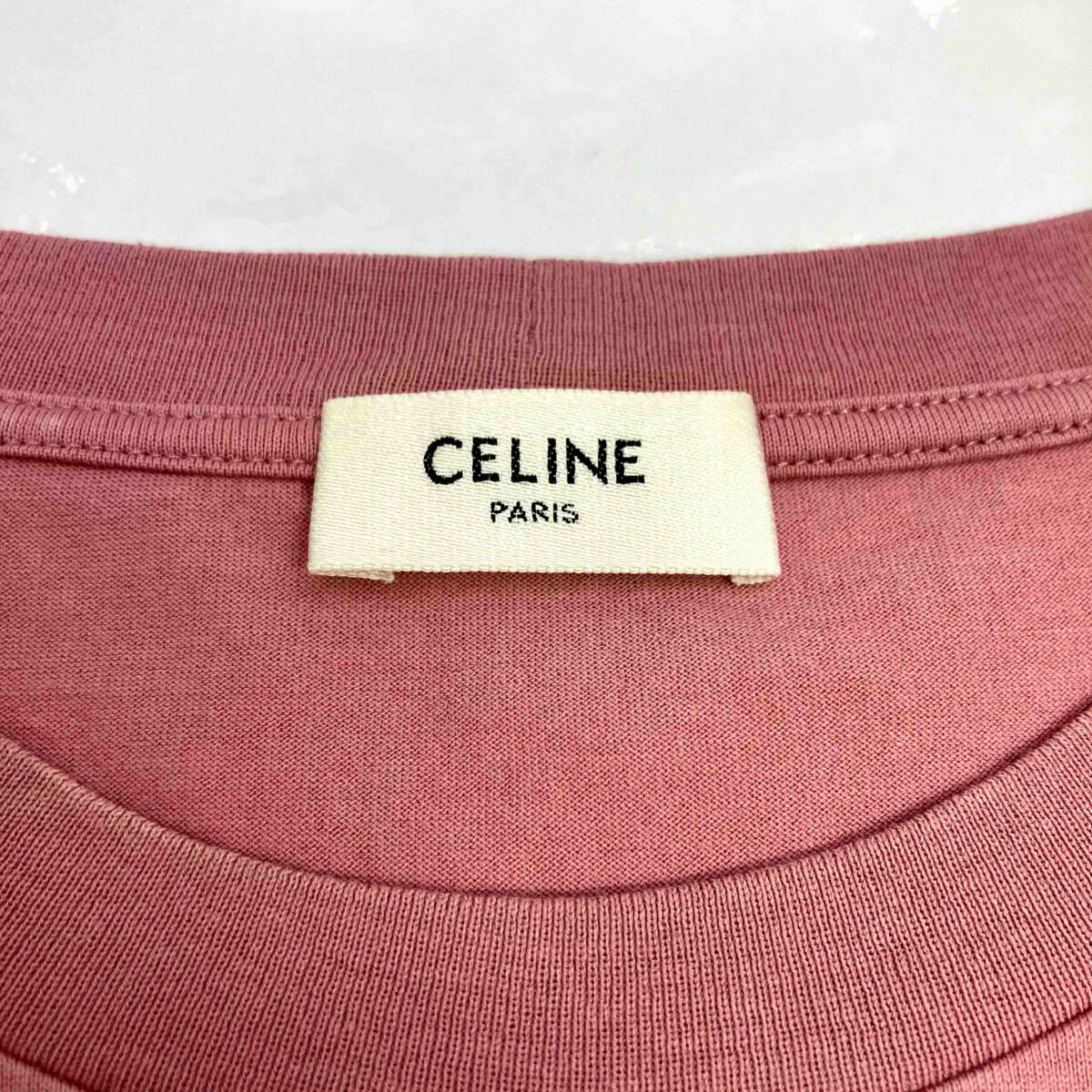 CELINE セリーヌ ボクシー Tシャツ コットン サイズS レディース 2X885671Q ピンク 店舗受取可_画像7