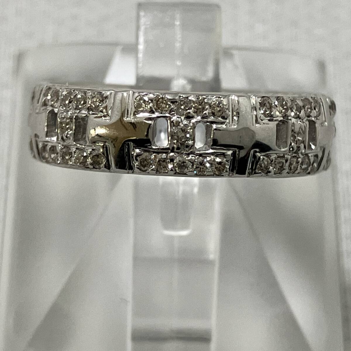 低価格の K18WG 18金 ホワイトゴールド ダイヤモンド0.60ct デザインリング 11号 3.6g その他