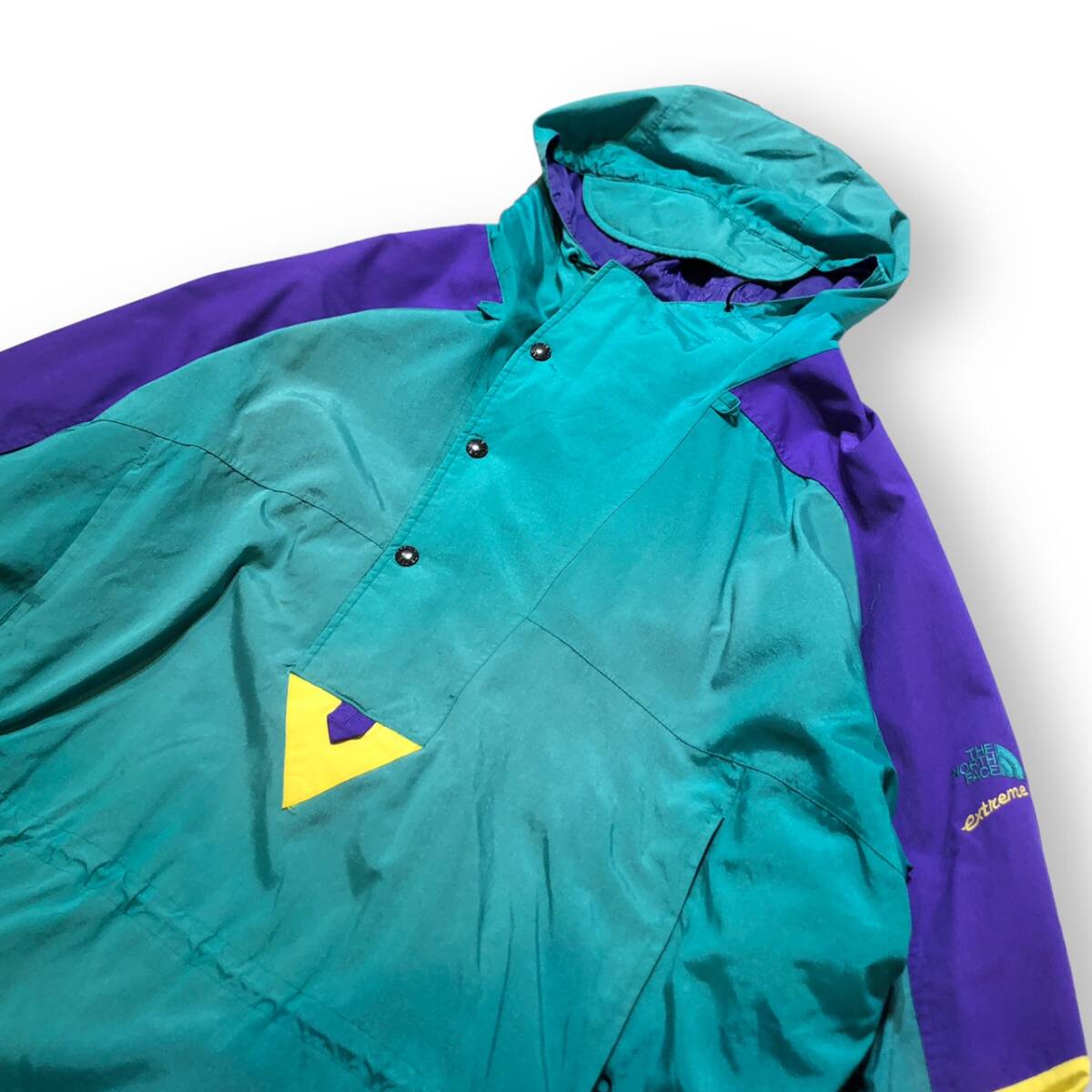 90s THE NORTH FACE extreme フード付きナイロンジャケット ブルゾン XL マルチカラー ザノースフェイス 店舗受取可_画像3