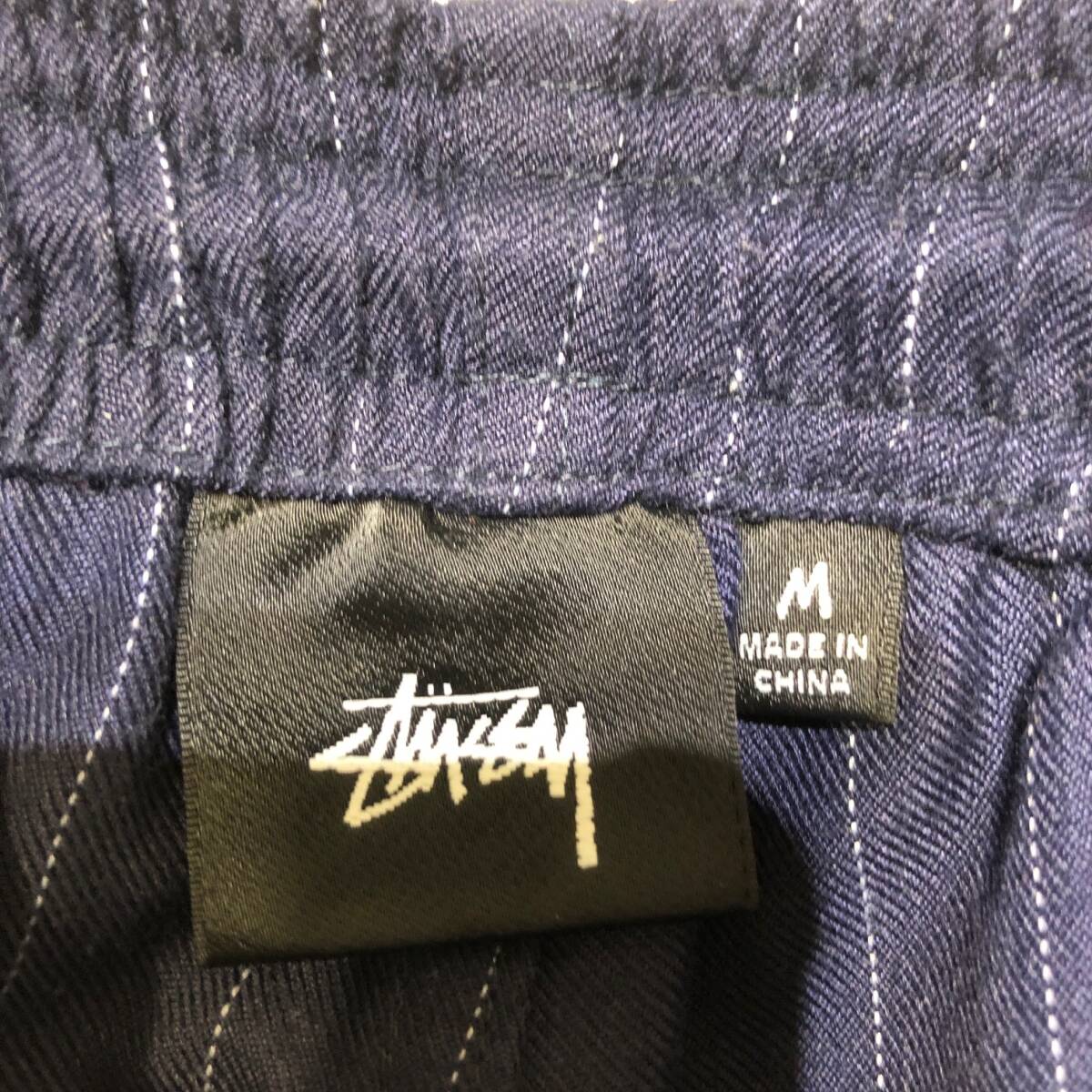 STUSSY×CDG ステューシー×シーディージー PIN STRIPED BEACH PANTS M ネイビー 店舗受取可_画像4