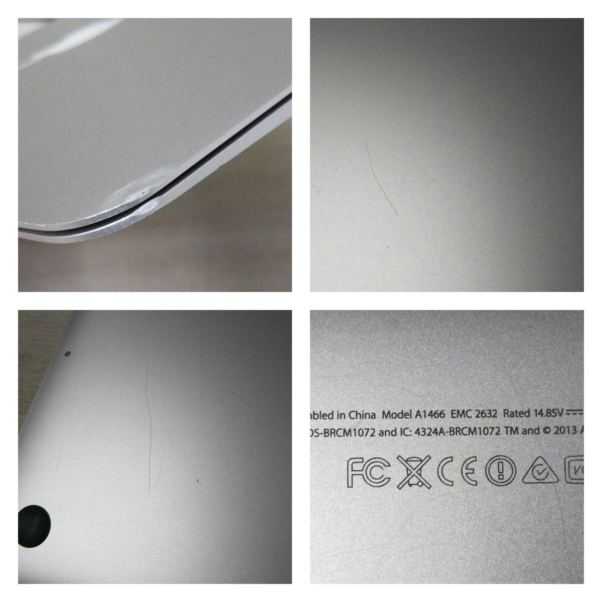 ジャンク MacBook Air 13インチ (Mid2013) MD761J/B Core i5 @1.40GHz/SSD256GB/4GB/OS11.1 動作確認済 1ヵ所ドット抜け有 初期化済 現状品の画像6