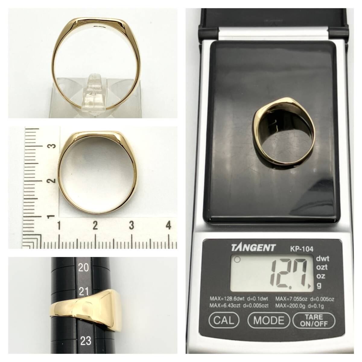  finishing settled K18 22 number 12.70g ring ring yellow gold store receipt possible 