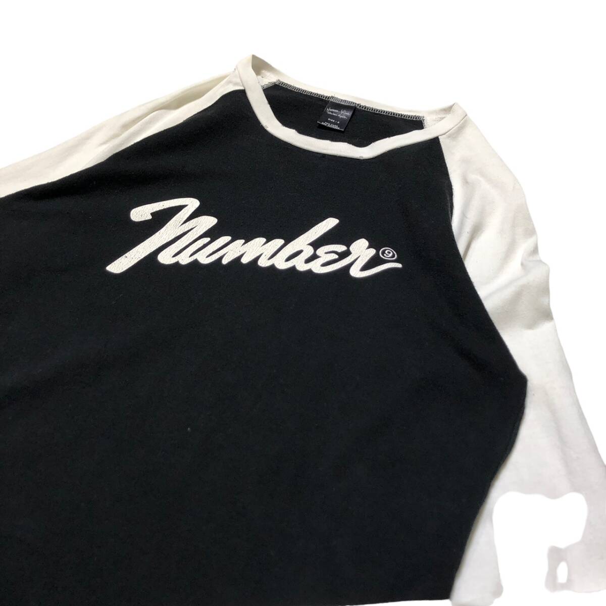 05ss NUMBER (N)INE フェンダーカットソー 長袖Tシャツ THS サイズ:3 ブラック ホワイト ナンバーナイン 店舗受取可_画像3