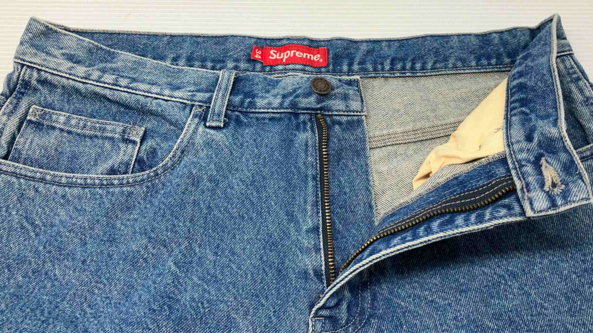 ★ Supreme シュプリーム 21SS Handstyle Denim Painter Short ハーフジーンズ サイズ34 インディゴ 夏の画像5