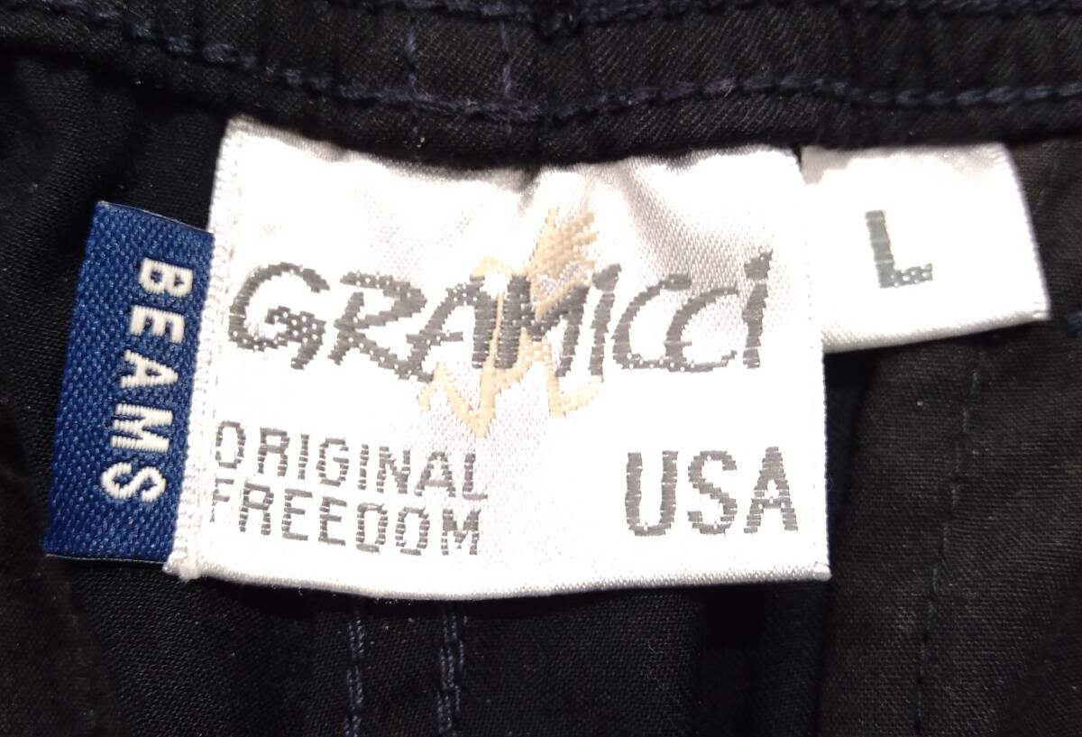 GRAMICCI×BEAMS グラミチ×ビームス 別注 クロップドスラックス ストレッチ サイズ L 紺色 ネイビー GMP-18S113 メンズの画像3