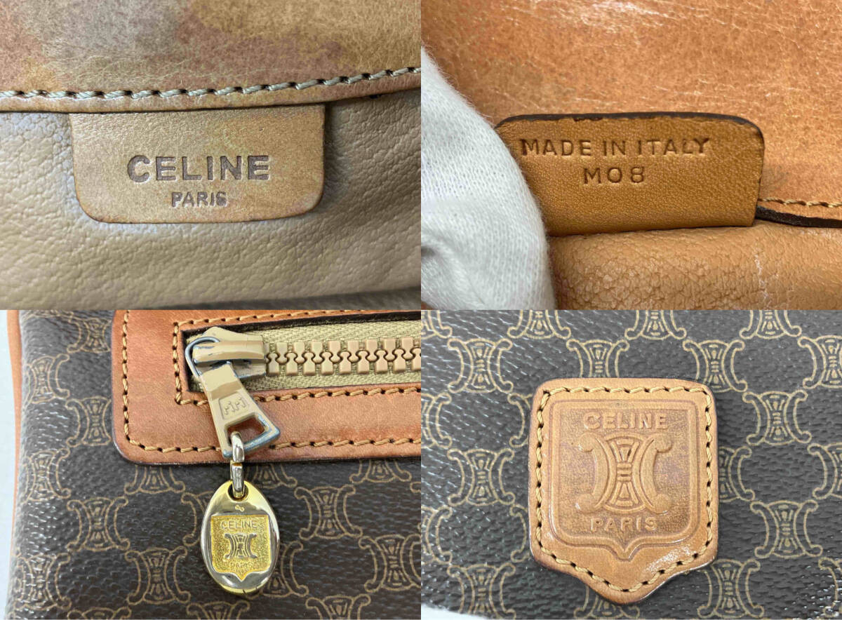 CELINE セリーヌ　セカンドバッグ　マカダム M08 ブラウン系_スレ、傷、汚れ、シミ、白い部分有り