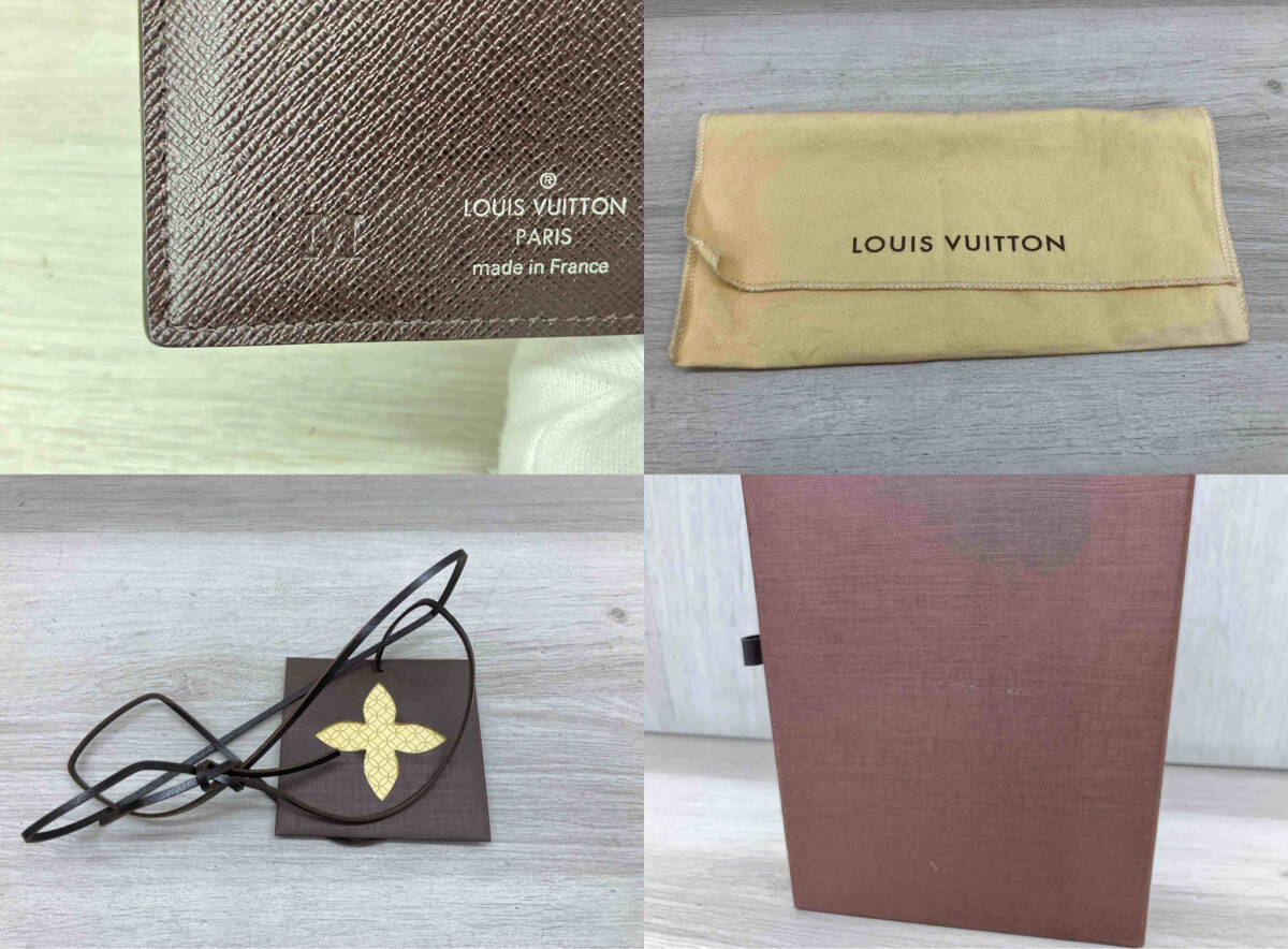 ルイ・ヴィトン LOUIS VUITTON タイガ ポルトフォイユアメリゴ 二つ折り財布 メンズ ブラウン イニシャル入り 財布_イニシャル(M)入り