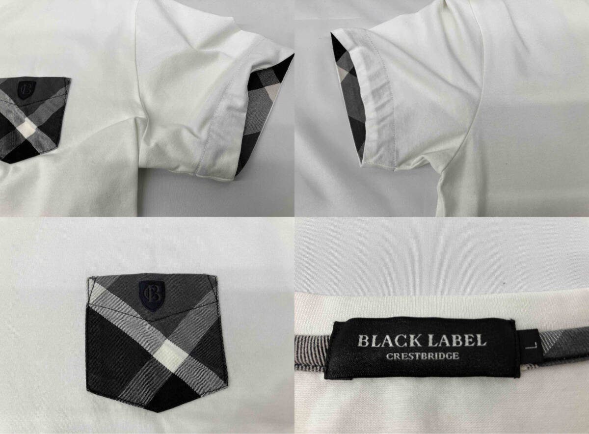 BLACK LABEL CRESTBRIDGE ブラックレーベルクレストブリッジ ポケット Tシャツ ホワイト 半袖 サイズLの画像6