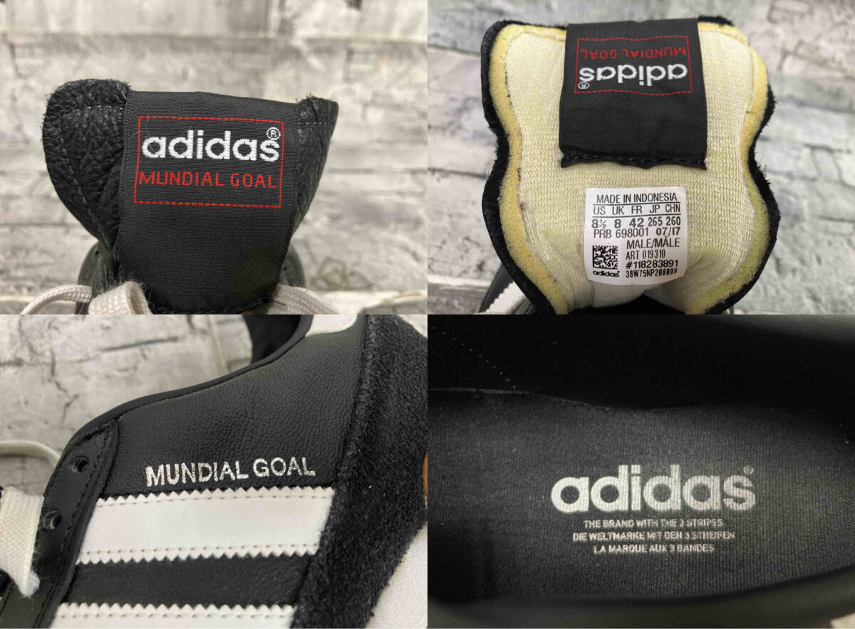 adidas アディダス MUNDIAL GOAL ムンディアル ゴール スニーカー サッカー 019310 サイズ26.5 ブラック_画像10
