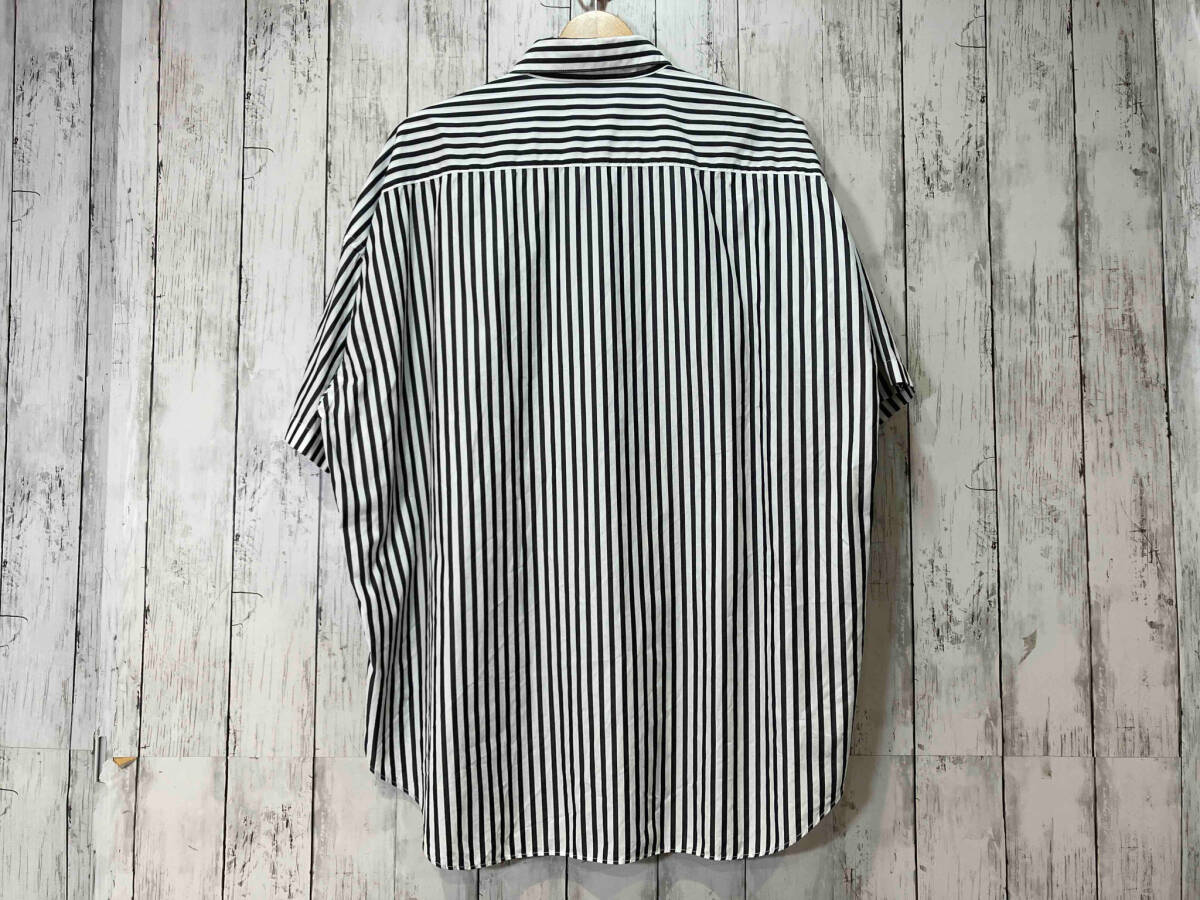 N.Hoolywooden Hollywood ALBINIa ruby ni291-SH10-007 peg short sleeves shirt black white stripe pattern 36