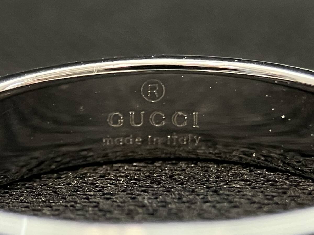 【新品仕上済】 GUCCI K18 WG アイコン スリム リング 指輪 約9号 3.3g 750 GGの画像3