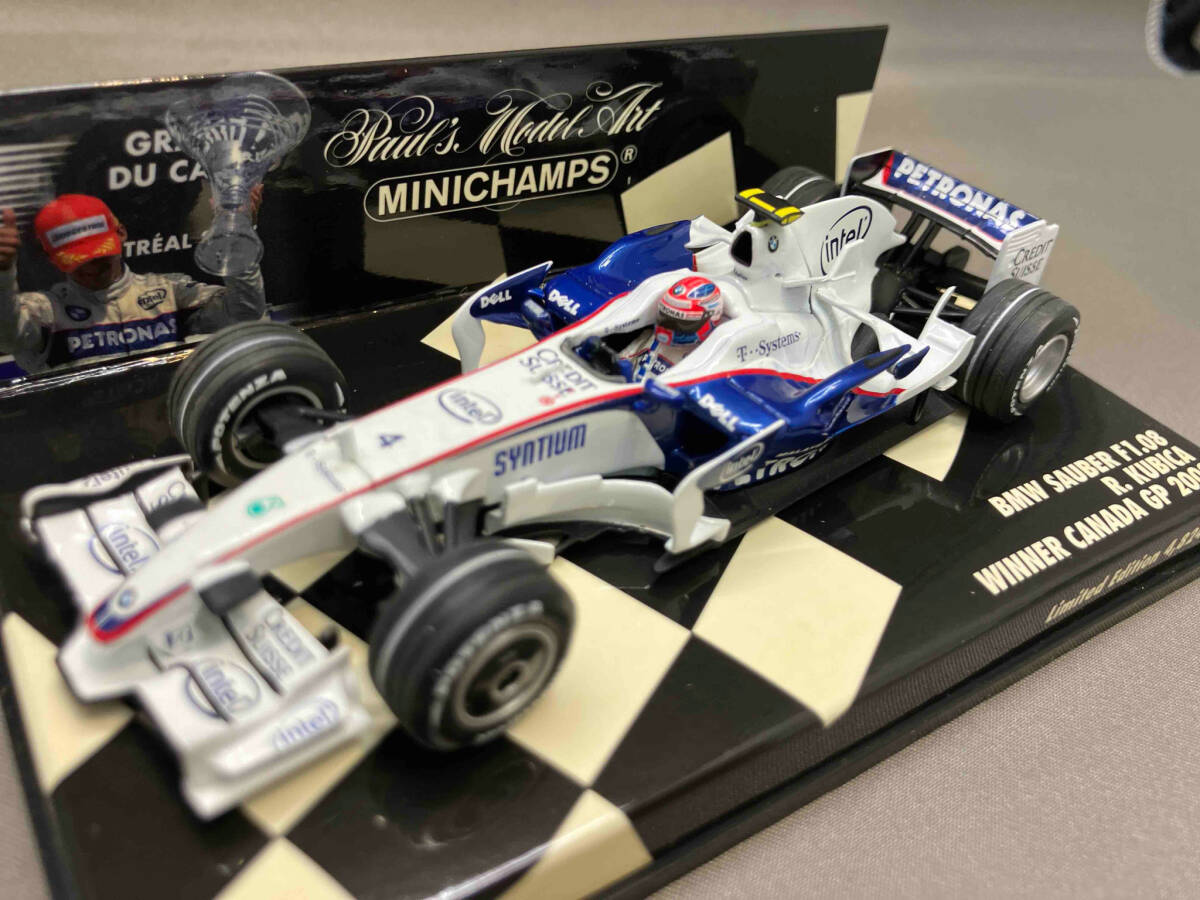 ミニチャンプス 1/43 BMW ザウバー F1.08 ロバート・クビサ カナダGP 2008 ウィナー(ホワイト×ブルー) (02-09-05)_画像3