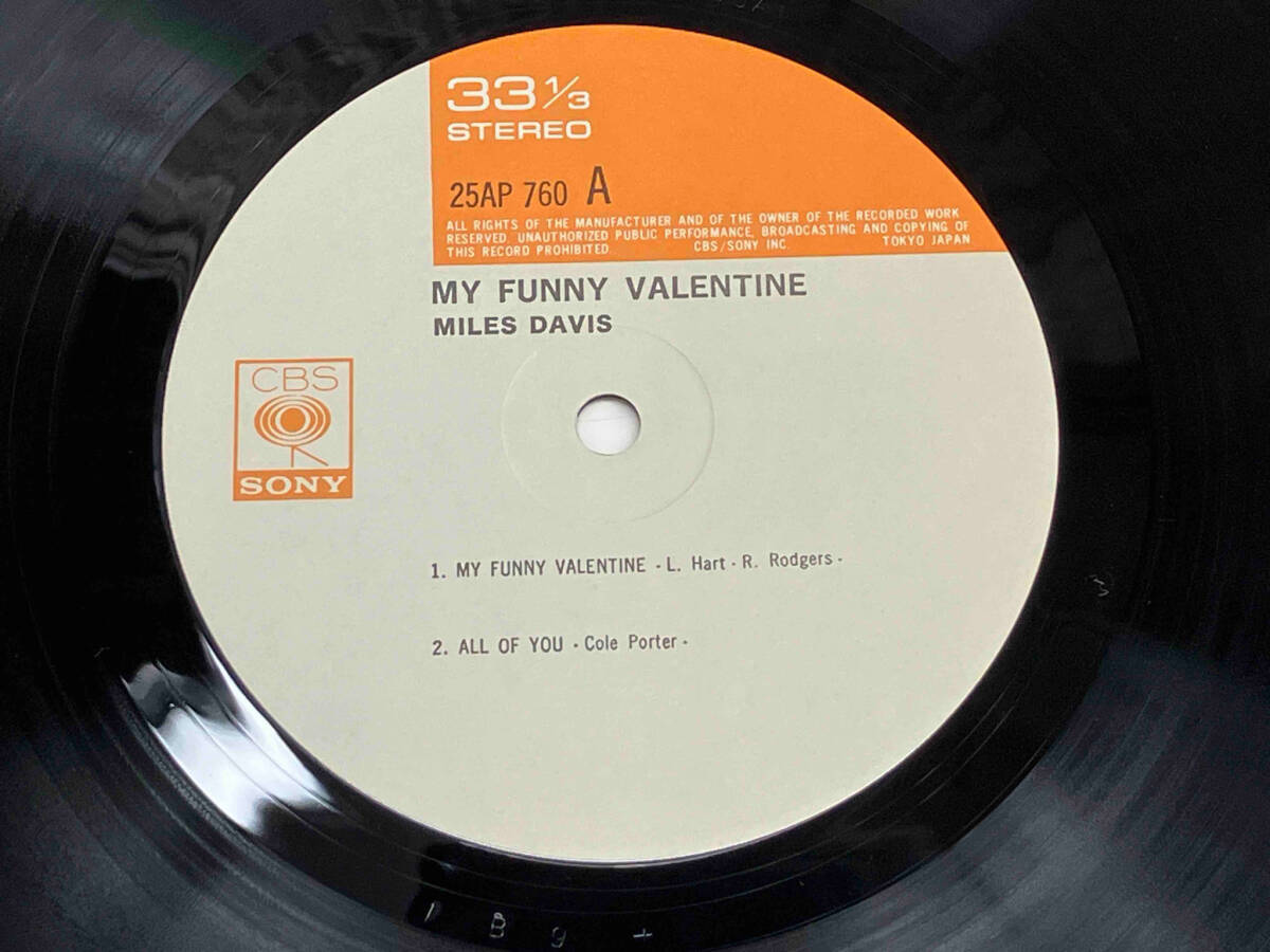 【LP盤】 MILES DAVIS/マイルス・デヴィス MY FUNNY VALENTINE/マイ・ファニー・バレンタイン 25AP760の画像6