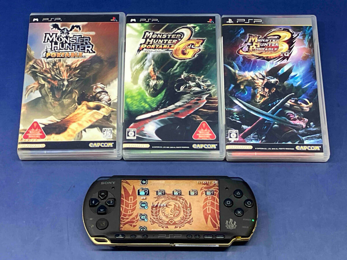 【在庫一掃】 鴨BY4(初期化/動作確認済み)PSP モンスターハンター 本体 PSP3000シリーズ