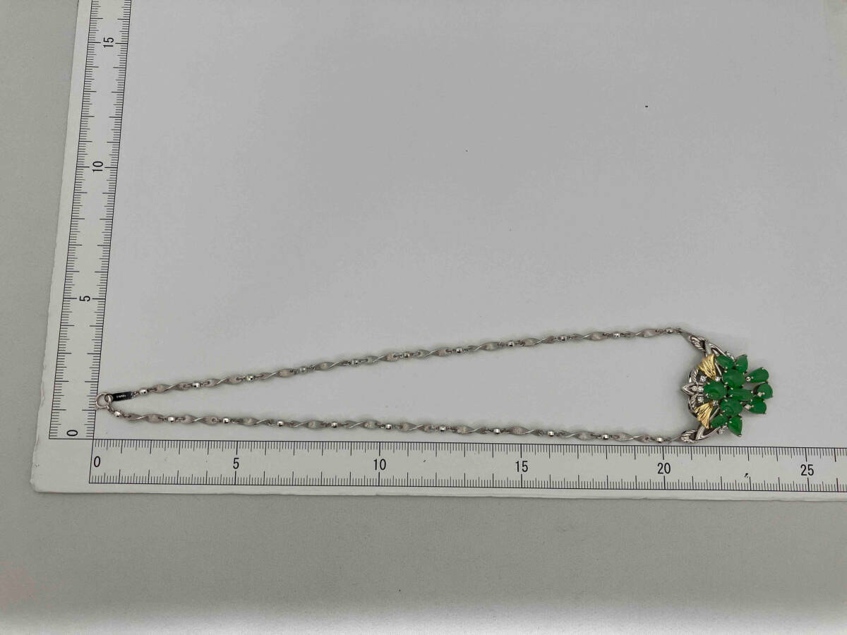 デザインネックレス Pt900 Pt850 K18 ダイヤ0.24ct 約46cm 約30.4gの画像6