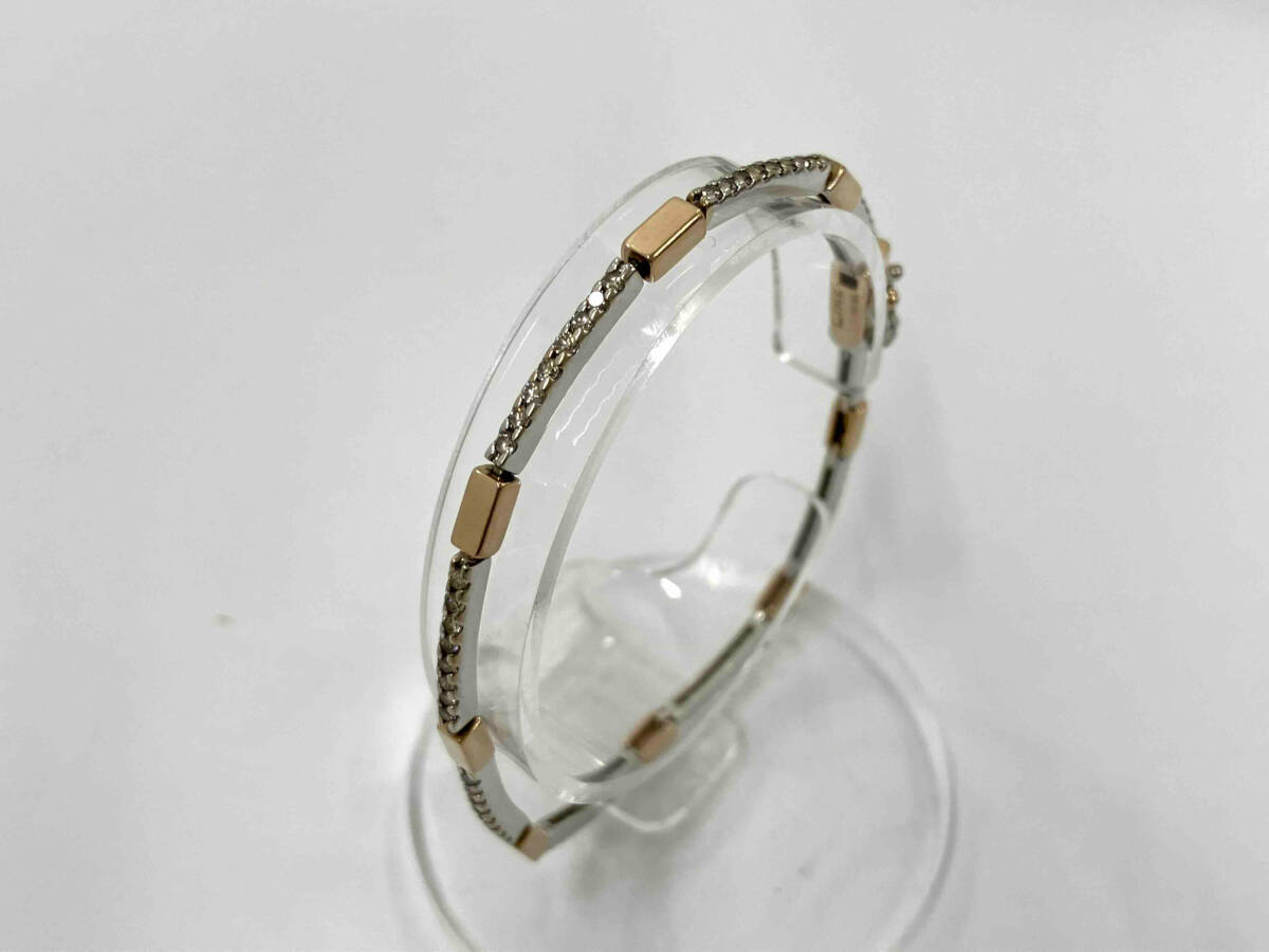 史上一番安い K18WG ブレスレット ダイヤモンド1.00ct ラインストーン 18cm 10.0g ホワイトゴールド ホワイトゴールド